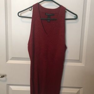 INC Red metallic sleeveless dress shirt size LP